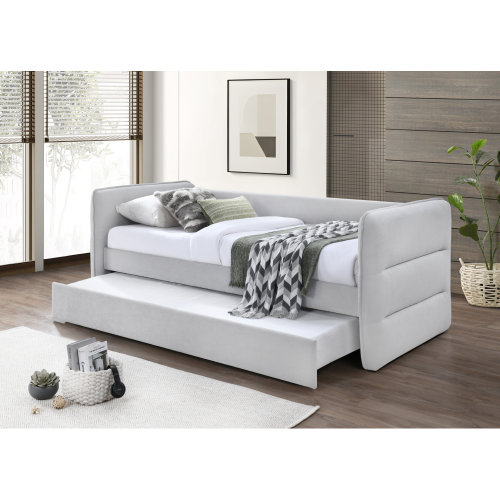 Rozkladacia posteľ, sivá, TRINIA