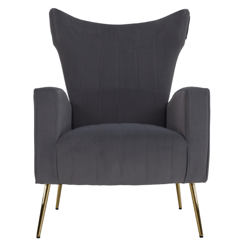 Relaxačné kreslo, sivá Velvet látka, BARET