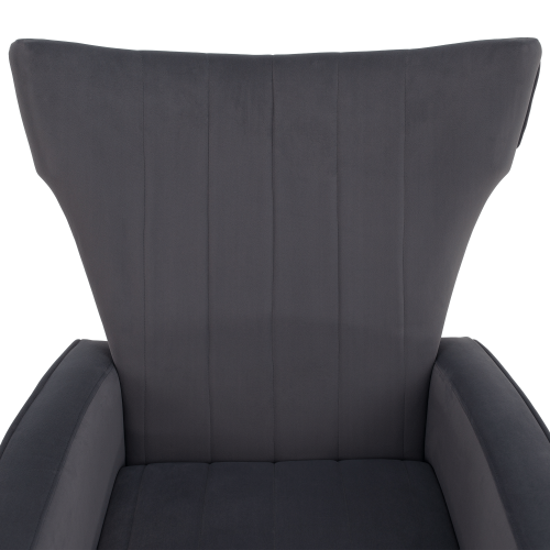 Relaxačné kreslo, sivá Velvet látka, BARET