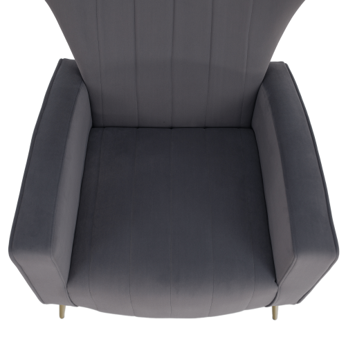 Relaxačné kreslo, sivá Velvet látka, BARET
