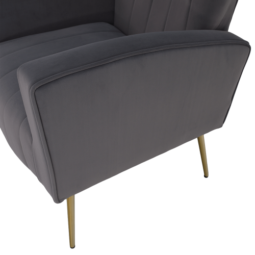Relaxačné kreslo, sivá Velvet látka, BARET