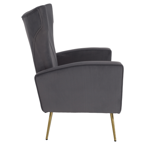 Relaxačné kreslo, sivá Velvet látka, BARET