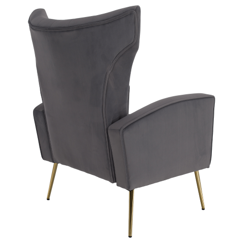Relaxačné kreslo, sivá Velvet látka, BARET