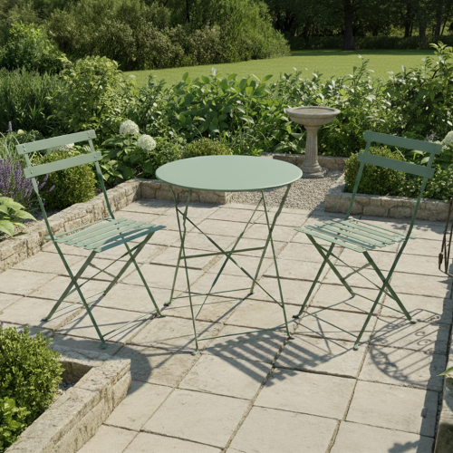 Záhradný set 1+2, zelená, oceľ, OBAX NEW