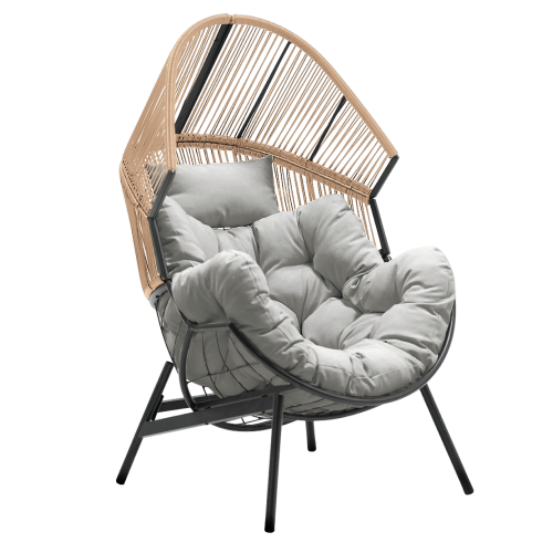 Záhradné kreslo, hnedá/sivá, NEO