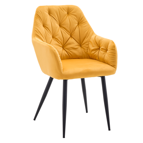 Dizajnové kreslo, žltá Velvet látka, VERIO NEW