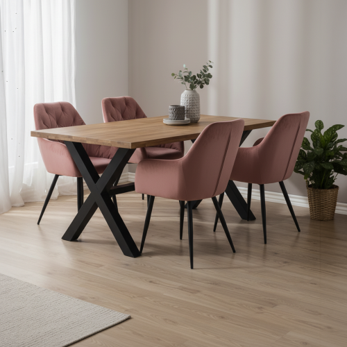 Dizajnové kreslo, tmavoružová Velvet látka, VERIO NEW