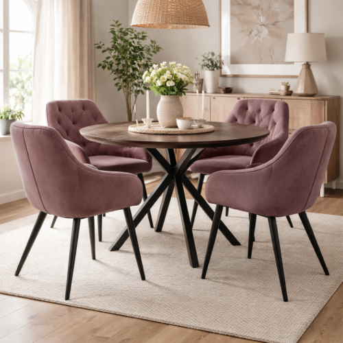 Dizajnové kreslo, tmavoružová Velvet látka, VERIO NEW