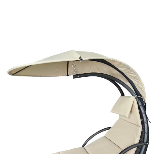 Záhradné hojdacie kreslo, béžová/čierna, SPAVIN 2 NEW