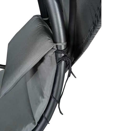 Záhradné hojdacie kreslo, sivá/čierna, SPAVIN 2 NEW