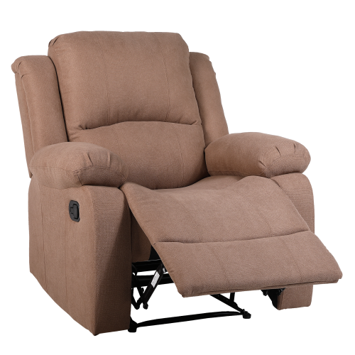 Relaxačné polohovacie kreslo, hnedá látka, ASKOY NEW