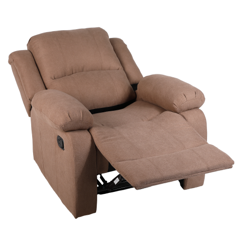 Relaxačné polohovacie kreslo, hnedá látka, ASKOY NEW