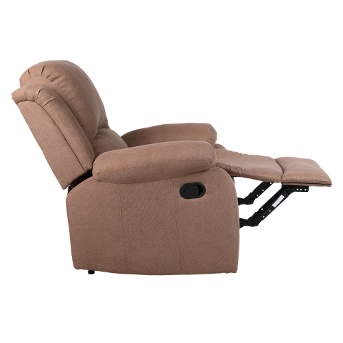 Relaxačné polohovacie kreslo, hnedá látka, ASKOY NEW