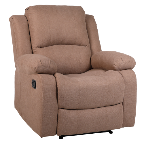 Relaxačné polohovacie kreslo, hnedá látka, ASKOY NEW