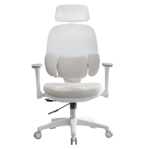 Kancelárske kreslo, sivá/biela, ABRAMO