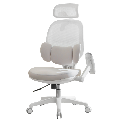 Kancelárske kreslo, sivá/biela, ABRAMO