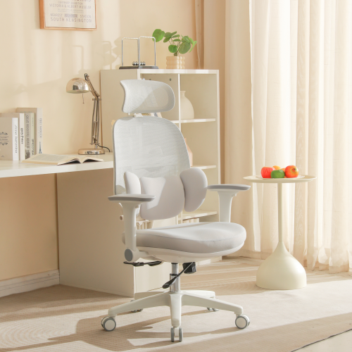 Kancelárske kreslo, sivá/biela, ABRAMO