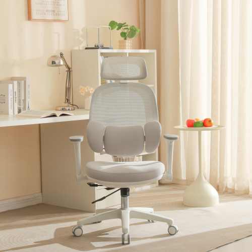 Kancelárske kreslo, sivá/biela, ABRAMO