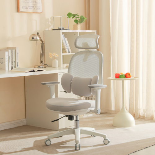 Kancelárske kreslo, sivá/biela, ABRAMO