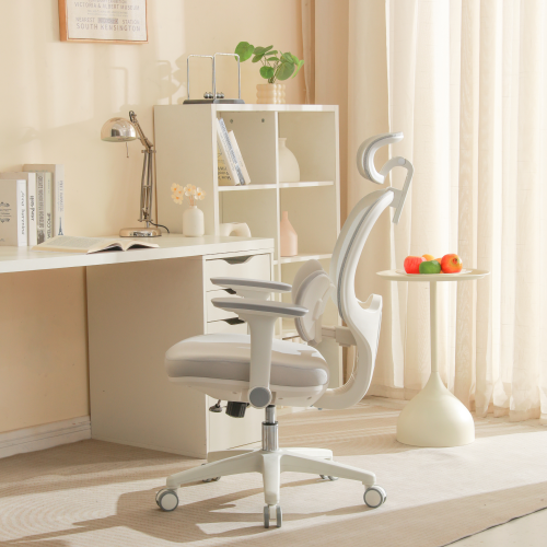 Kancelárske kreslo, sivá/biela, ABRAMO