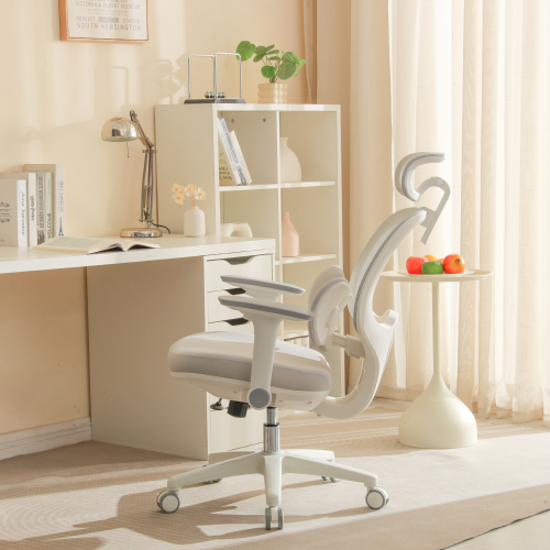 Kancelárske kreslo, sivá/biela, ABRAMO