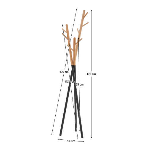 Vešiak, čierna/prírodná, ELVAR