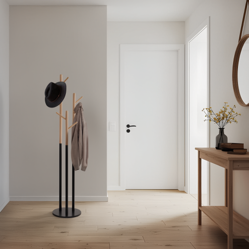 Vešiak, čierna/prírodná, TAVEL