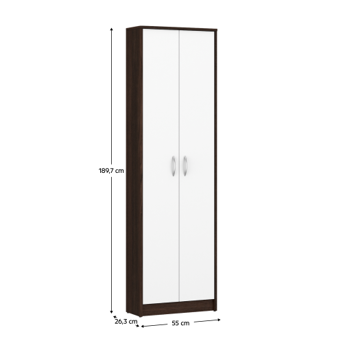 Skriňa, wenge/biela, MECKI NEW Skriňa, wenge/biela, MECKI NEW
