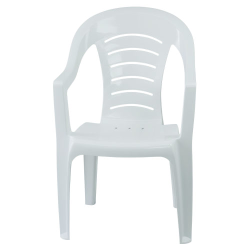 Záhradné stohovateľné kreslo, biela, KESIA