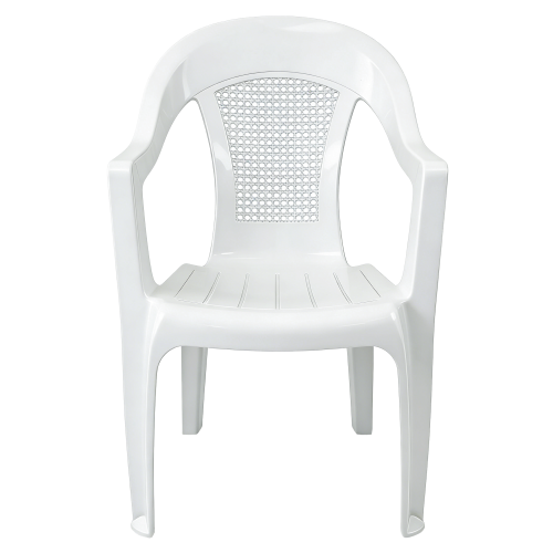 Záhradné stohovateľné kreslo, biela, MEDRO