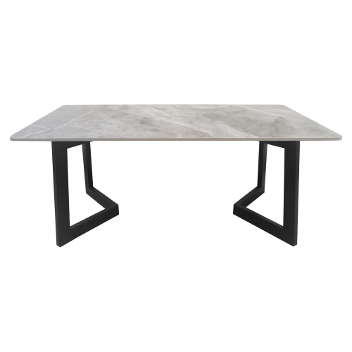 Konferenčný stolík, sivý mramor/čierna, SOFIAN