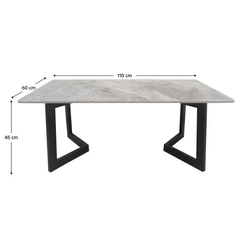 Konferenčný stolík, sivý mramor/čierna, SOFIAN