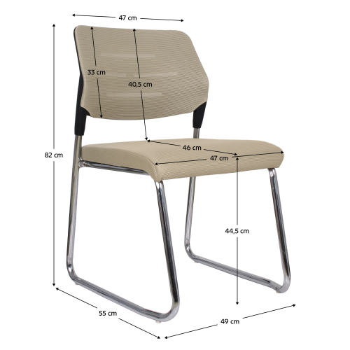 Zasadacia stolička, svetlohnedá/chróm, KLEDI