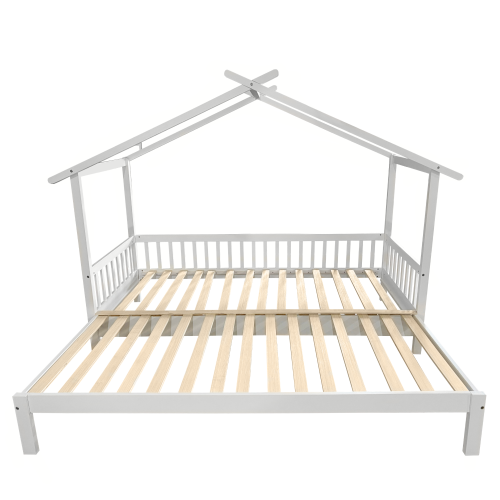 Montessori posteľ s prístelkou, biela, 90x200, KESIO