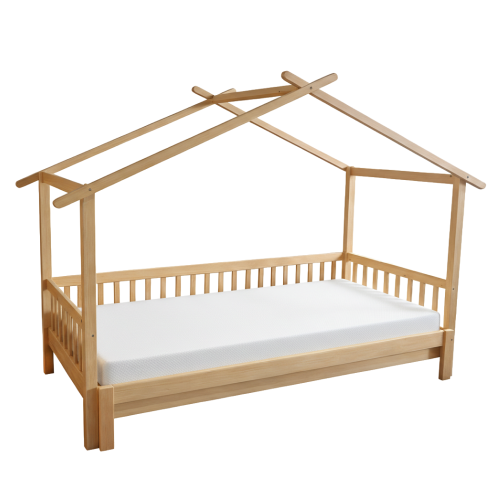 Montessori posteľ s prístelkou, prírodná, 90x200, KESIO