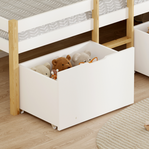 Posteľ s úložným priestorom, 90x200, dub/biela, JUNA