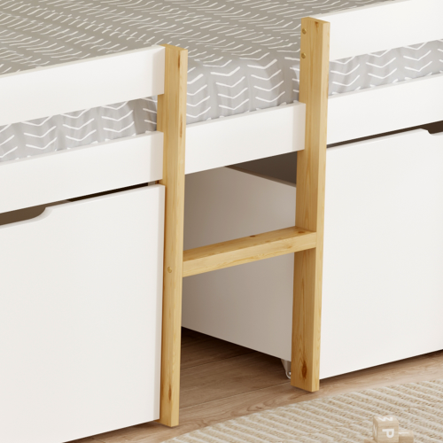 Posteľ s úložným priestorom, 90x200, dub/biela, JUNA