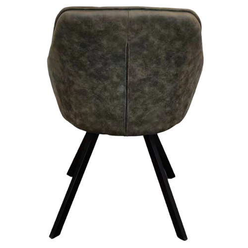 Otočné jedálenské kreslo, zelená látka s efektom brúsenej kože, SAMANTA