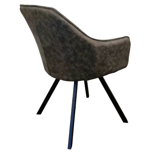 Otočné jedálenské kreslo, zelená látka s efektom brúsenej kože, SAMANTA