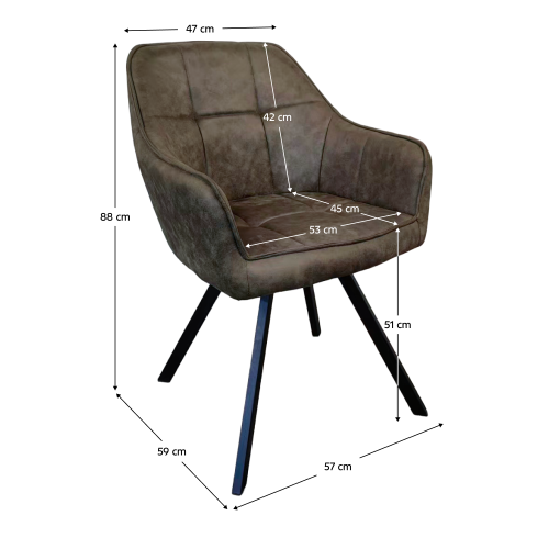 Otočné jedálenské kreslo, zelená látka s efektom brúsenej kože, SAMANTA