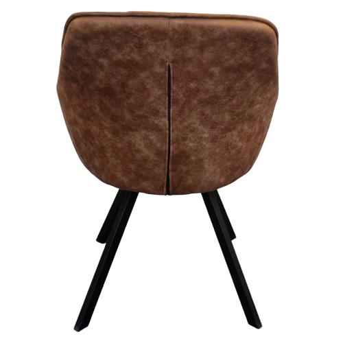 Otočné jedálenské kreslo, tmavohnedá látka s efektom brúsenej kože, SAMANTA