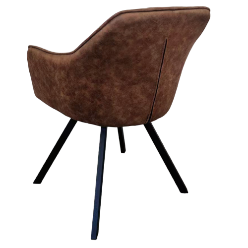 Otočné jedálenské kreslo, tmavohnedá látka s efektom brúsenej kože, SAMANTA