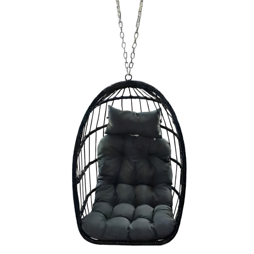 Závesné kreslo, skladacie, čierna, NOBELO