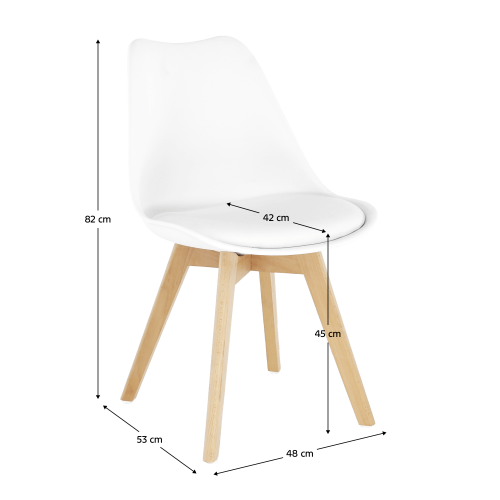 Stolička, biela/buk, BALI 3 NEW