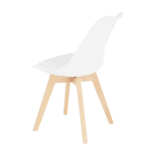 Stolička, biela/buk, BALI 3 NEW