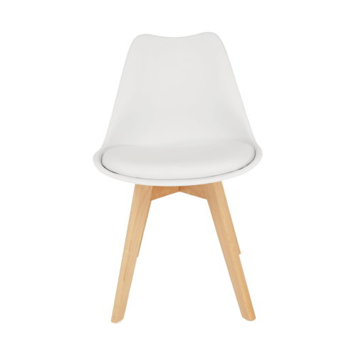 Stolička, biela/buk, BALI 3 NEW