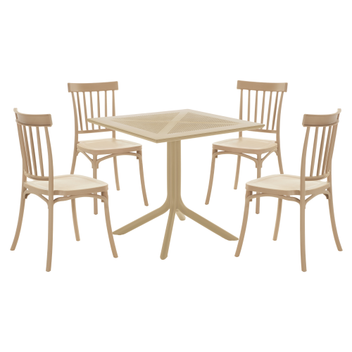 Záhradný stôl, sivohnedá Taupe, DENTON NEW