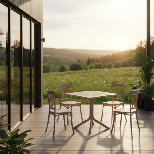 Záhradný stôl, sivohnedá Taupe, DENTON NEW