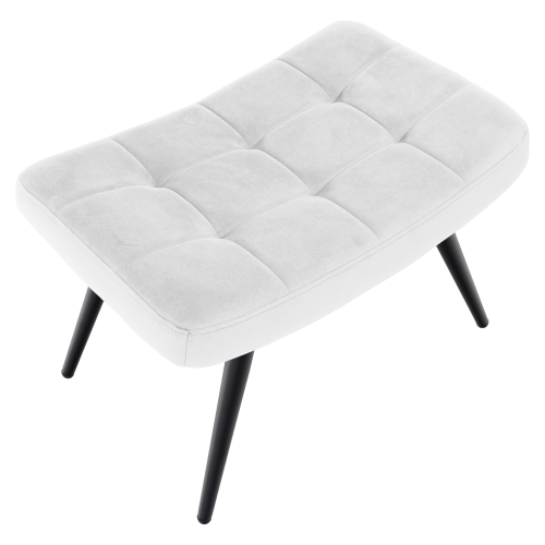 Kreslo s podnožou, svetlosivá Velvet látka/čierna, HABEN