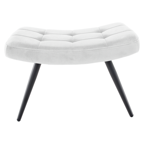 Kreslo s podnožou, svetlosivá Velvet látka/čierna, HABEN